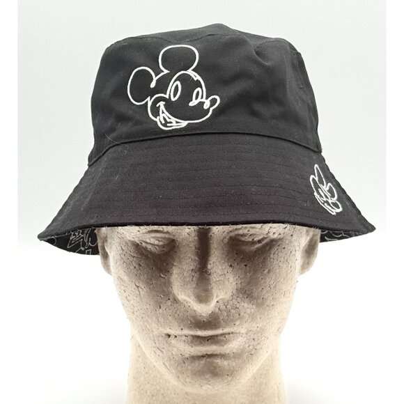 2023 Disney Parks Mickey Mouse Reversible Black Adult Bucket Hat - Picture 1 of 5